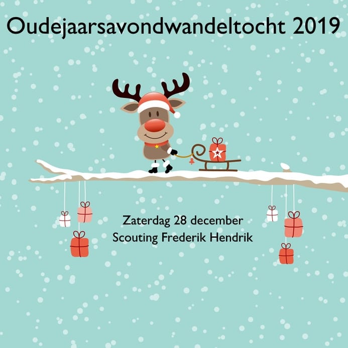 De flyer voor de Oudejaarsavondwandeltocht 2019