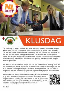 De flyer met de uitnodiging voor de klusdag.